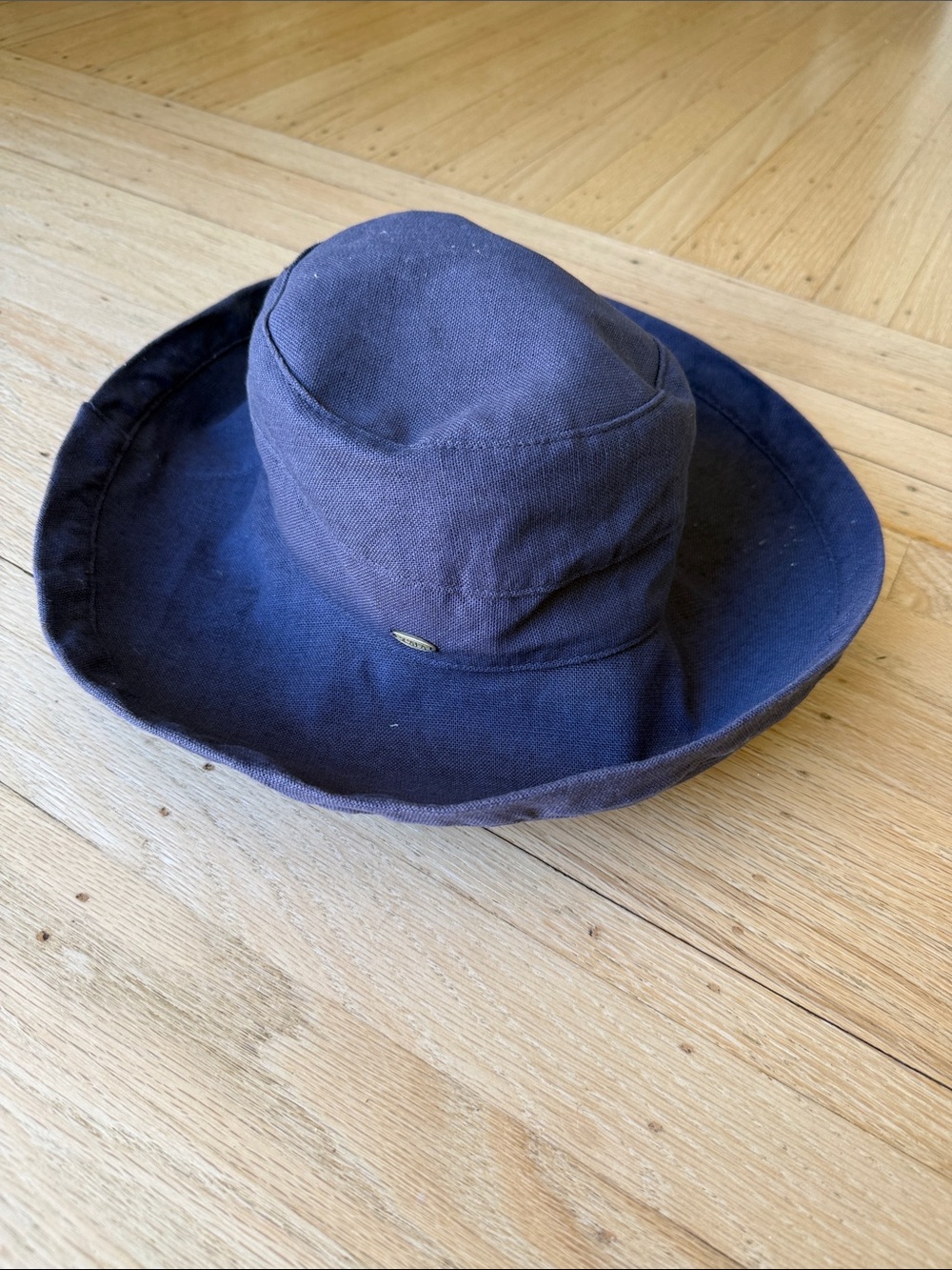 Scala Slate Blue Bucket Hat with Metal Logo NWOT